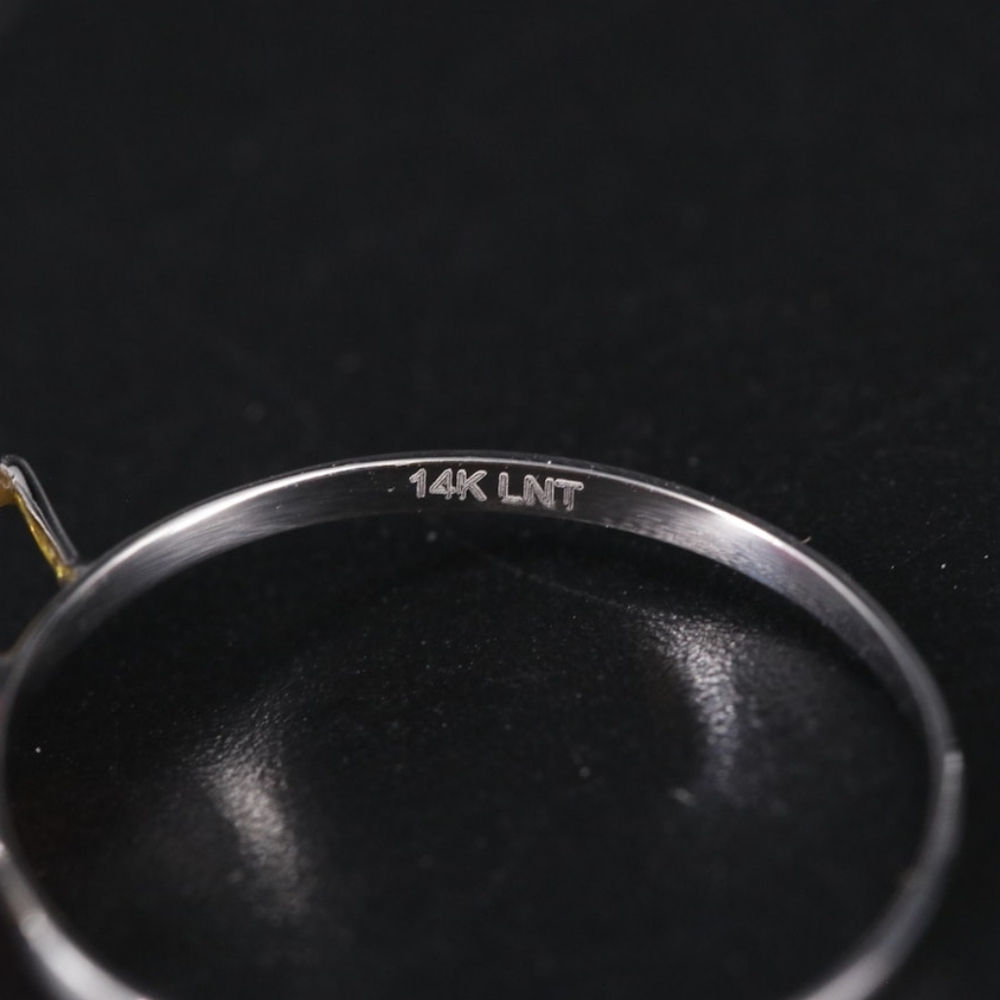 14K Gold Rubellite Tourmaline & Yellow Diamond Ring - Artisan Minimalist - Picture 4 of 4